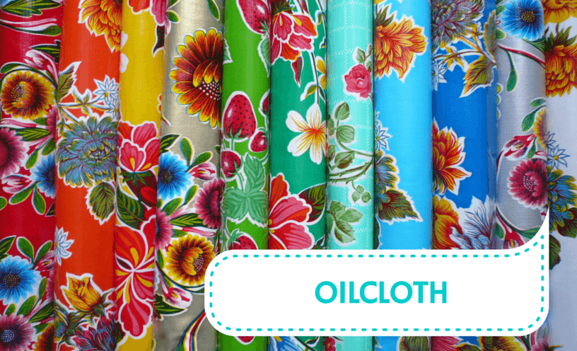 Rolls of colorful fabric which are made from OilCloth